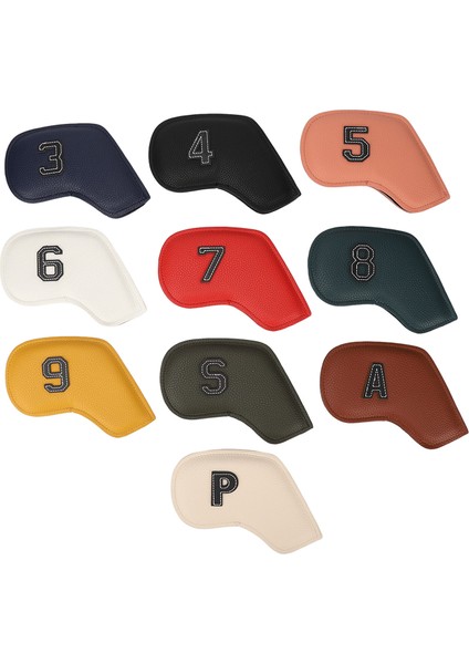 10 Adet Golf Demir Kulübünı Kapakları Headcovers Seti Golf Demir Kapakları Golfçü Severler Için (Yurt Dışından)