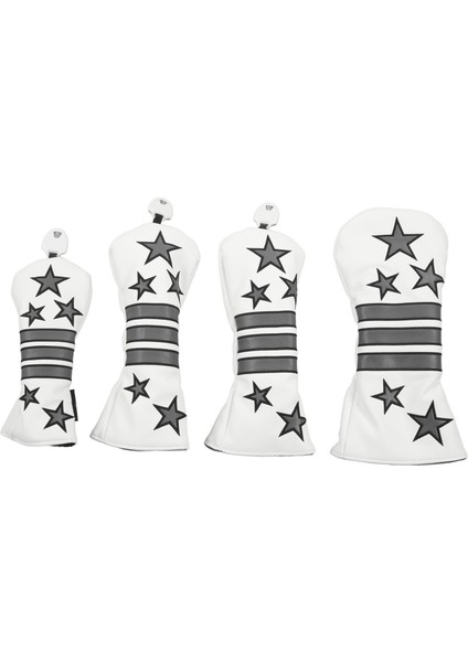 Golf Ahşap Golf Sopası Kılıfı Pentagram Çizgili Pu Su Geçirmez Kumaş Golf Sopası Kılıfı Golf Pratik Için Beyaz (Yurt Dışından)