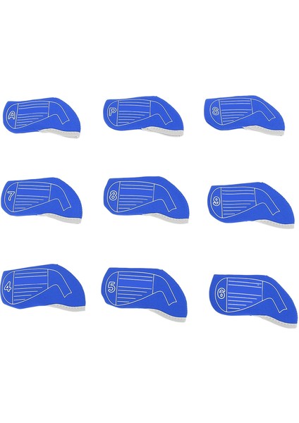 9 Adet Kulübü Golf Sopası Kılıfı Numarası ile Toz Geçirmez Moda Şok Emici Anti Kayma Kulübü Demir Golf Sopası Kılıfı Kulübü Malzemeleri Mavi (Yurt Dışından)
