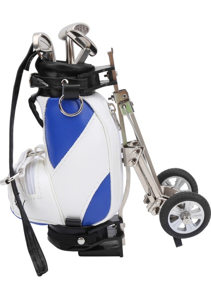 Masaüstü Golf Kalem Seti 3 Tükenmez Kalem ve Mini Çanta Çinko Alaşımlı Golf Kalem Tutma Çantasımavi Beyaz (Yurt Dışından)