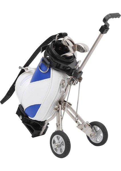 Masaüstü Golf Kalem Seti 3 Tükenmez Kalem ve Mini Çanta Çinko Alaşımlı Golf Kalem Tutma Çantasımavi Beyaz (Yurt Dışından)
