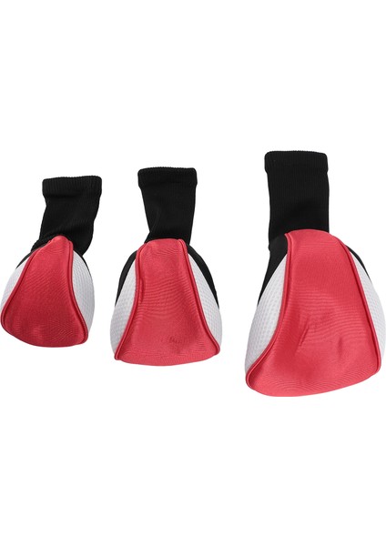 3 Adet Kulübü Golf Sopası Kılıfı Değiştirilebilir Etiketleri ile Nefes Çizilmeye Dalı Naylon Kompozit Kumaş 1 3 5 Kulübü Koruyucu Golf Sopası Kılıfı Kırmızı Beyaz (Yurt Dışından)