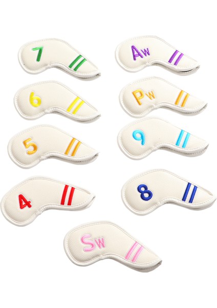 9 Adet / Takım Pu Su Geçirmez Golf Kulübü Demir Kapak Numaraları ile Kalınlaşma Polar Golf Kafa Kapakları Setwhite (Yurt Dışından) fiyatları