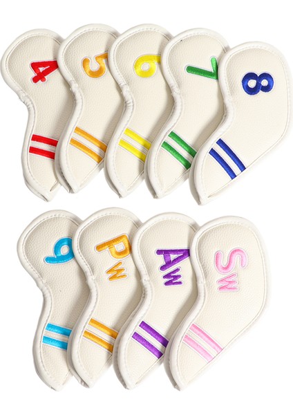 9 Adet / Takım Pu Su Geçirmez Golf Kulübü Demir Kapak Numaraları ile Kalınlaşma Polar Golf Kafa Kapakları Setwhite (Yurt Dışından) indirimleri