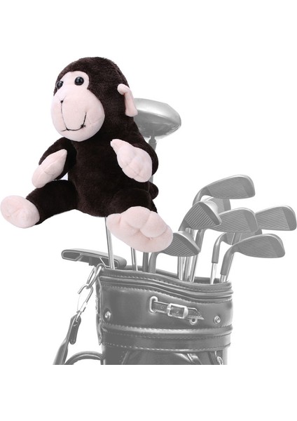 Peluş Kumaş Maymun Şekilli Golf Sopası Başlığı Koruyucu Başlığı Golfçü Aksesuarı (Yurt Dışından)