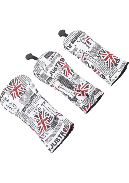 3 Adet Golf Sopası Ucu Kapağı Pu Su Geçirmez Ingiliz Bayrağı Desen Golf Sopası Kılıfı Plaka ile Eğitim Için (Yurt Dışından) fiyatları