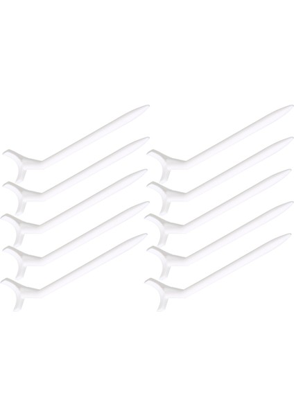 10 Adet Plastik Kavisli Golf Tee'leri Beyaz Dalı Hafif Aksesuar Eğitim Uygulaması Için (Yurt Dışından)