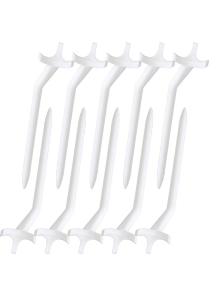 10 Adet Plastik Kavisli Golf Tee'leri Beyaz Dalı Hafif Aksesuar Eğitim Uygulaması Için (Yurt Dışından)