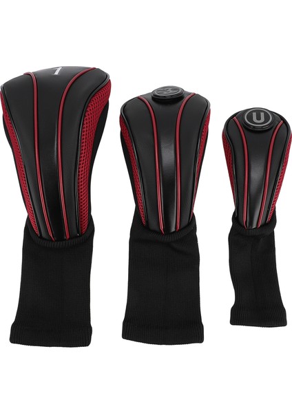 3 Adet Kulübü Golf Sopası Kılıfı Yedek Plaka ile Uzun Boyunlu Çizilmeye Dalı Nefes Pu Kulübü Başörtüsü Ahşap Sürücü Kulübü Siyah Kırmızı (Yurt Dışından) fiyatları