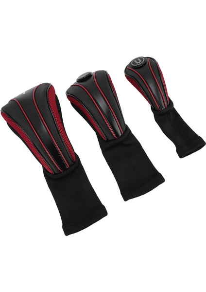 3 Adet Kulübü Golf Sopası Kılıfı Yedek Plaka ile Uzun Boyunlu Çizilmeye Dalı Nefes Pu Kulübü Başörtüsü Ahşap Sürücü Kulübü Siyah Kırmızı (Yurt Dışından) modelleri