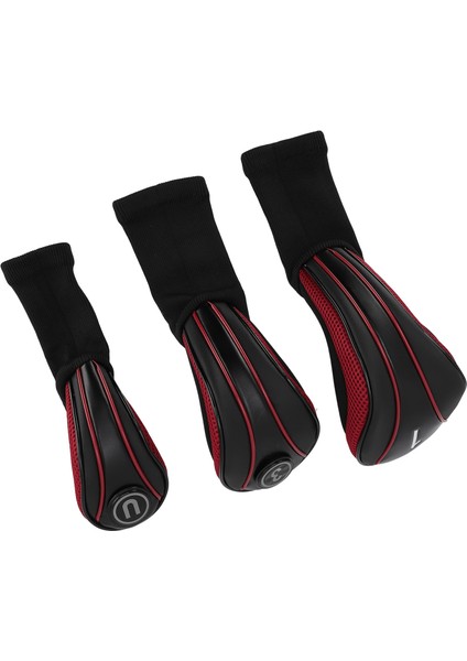 3 Adet Kulübü Golf Sopası Kılıfı Yedek Plaka ile Uzun Boyunlu Çizilmeye Dalı Nefes Pu Kulübü Başörtüsü Ahşap Sürücü Kulübü Siyah Kırmızı (Yurt Dışından) fırsatları