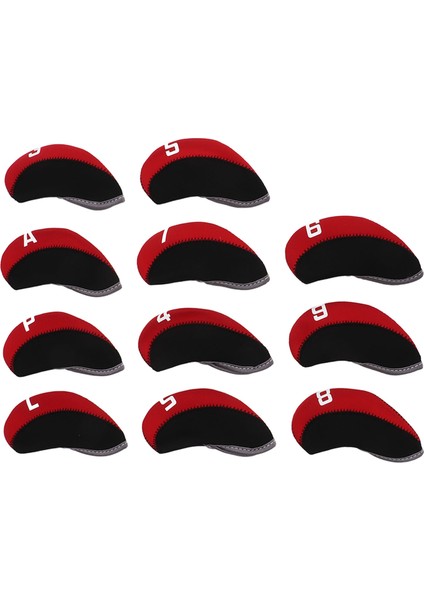 11 Adet Golf Sopası Başlığı Kılıfı Seti Neopren Numaralı Golf Sopası Baş Koruyucusu Açık Hava Kırmızı (Yurt Dışından)