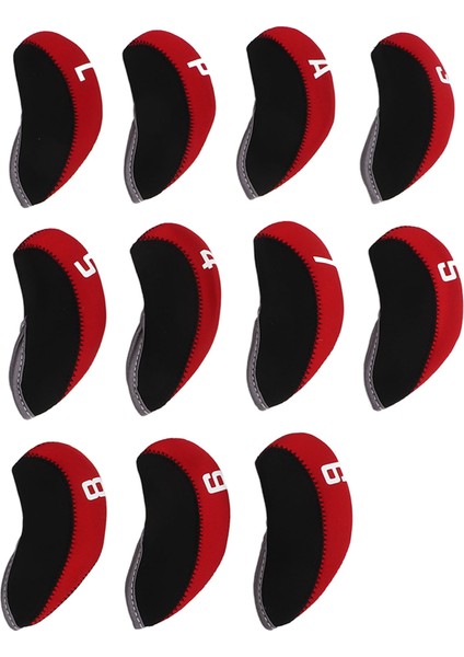 11 Adet Golf Sopası Başlığı Kılıfı Seti Neopren Numaralı Golf Sopası Baş Koruyucusu Açık Hava Kırmızı (Yurt Dışından) fiyatları