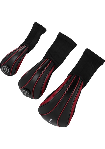 3 Adet Kulübü Golf Sopası Kılıfı Yedek Plaka ile Uzun Boyunlu Çizilmeye Dalı Nefes Pu Kulübü Başörtüsü Ahşap Sürücü Kulübü Siyah Kırmızı (Yurt Dışından) indirimleri