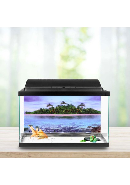 Akvaryum Balık Tankı Dekorasyonu Için 3D Efekt Yapışkanlı Hindistan Cevizi Ağacı Plaj Posteri (L) (Yurt Dışından) fırsatları