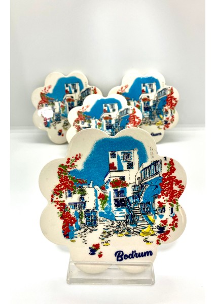 Seramik Bardak Altıkları Bodrum Desenli 4’lü