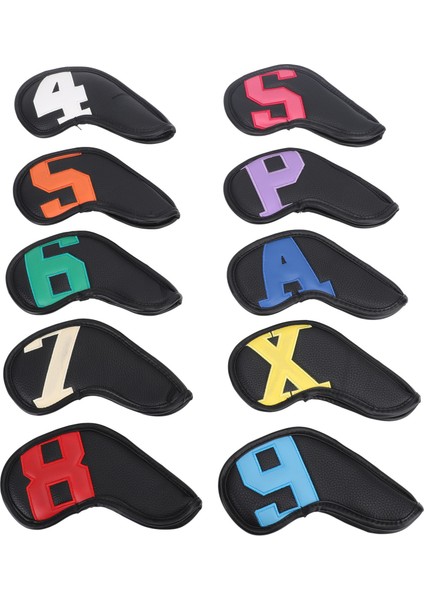 Pu Golf Sopası Ucu Kapakları Golf Demir Sopası Ucu Kapakları Headcovers Golfçü Severler Gözştırıcı Renkli Karakterler (Yurt Dışından)