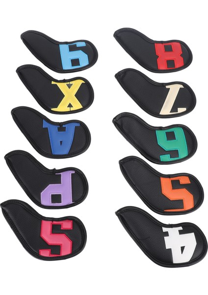 Pu Golf Sopası Ucu Kapakları Golf Demir Sopası Ucu Kapakları Headcovers Golfçü Severler Gözştırıcı Renkli Karakterler (Yurt Dışından) indirimleri