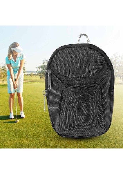 Anahtarlık Siyah ile Taşınabilir Küçük Polyester Golf Topu Çanta Bel Paketi Aksesuar (Yurt Dışından) fırsatları
