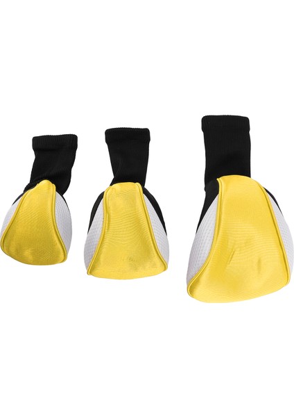 3 Adet Kulübü Golf Sopası Kılıfı Değiştirilebilir Etiketleri ile Nefes Çizilmeye Dalı Naylon Kompozit Kumaş 1 3 5 Kulübü Koruyucu Golf Sopası Kılıfı Sarı Beyaz (Yurt Dışından)