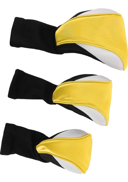 3 Adet Kulübü Golf Sopası Kılıfı Değiştirilebilir Etiketleri ile Nefes Çizilmeye Dalı Naylon Kompozit Kumaş 1 3 5 Kulübü Koruyucu Golf Sopası Kılıfı Sarı Beyaz (Yurt Dışından) indirimleri