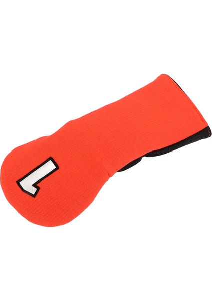 Golf Sopası Kılıfı Karışık Kumaş Baş Koruyucu Örme Polyester Su Geçirmez Pu 1 Numaralı Antrenman Yarışması Içinturuncu ve Siyah (Yurt Dışından)