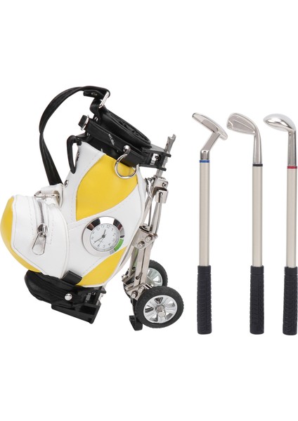 Masaüstü Golf Kalem Seti 3 Tükenmez Kalem ve Mini Çanta Znic Alaşım Golf Kalem Çantası ile Izle (Yurt Dışından)
