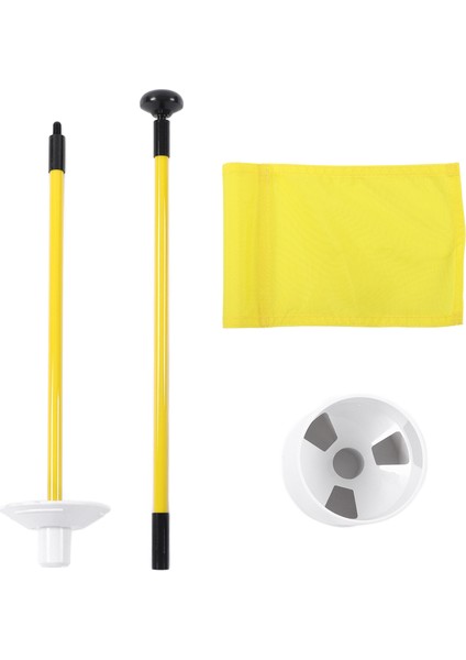 Uygulama Golf Deliği Direk Kupası Bayrak Çubuğu Çıkarılabilir 2 Bölümlü Golf Putting Green Bayrak Çubuğusarı (Yurt Dışından)