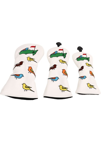 3 Adet Golf Sopası Ucu Kapağı Pu Su Geçirmez Kuş Desen Golf Sopası Kılıfı Sürücü Fairway Hibrid Beyaz (Yurt Dışından) fiyatları