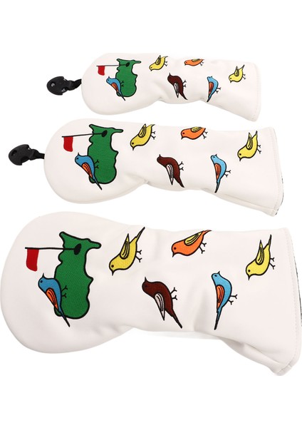 3 Adet Golf Sopası Ucu Kapağı Pu Su Geçirmez Kuş Desen Golf Sopası Kılıfı Sürücü Fairway Hibrid Beyaz (Yurt Dışından) indirimleri