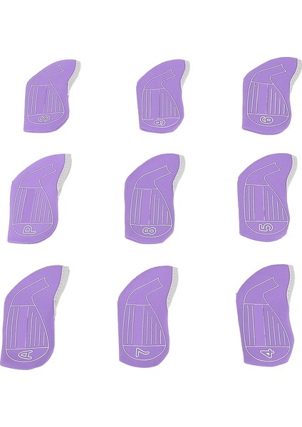 Ütüler Için 9 Adet Kulübünı Kapakları Kumaş Darbeye Anti Kayma Koruyucu Kulübü Headcovers Etiketleri ile Set Mor (Yurt Dışından)