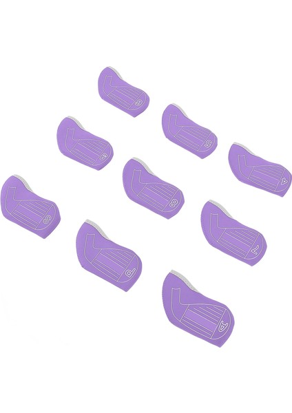 Ütüler Için 9 Adet Kulübünı Kapakları Kumaş Darbeye Anti Kayma Koruyucu Kulübü Headcovers Etiketleri ile Set Mor (Yurt Dışından)