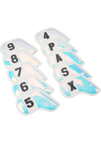 10 Adet Golf Sopası Ucu Kapakları Pu Kumaş Yüzey Şık Darbeye Dalı Çizilmeye Dalı Golf Demir Golf Kulüpleri Için Set Kapakları Beyaz Kenar (Yurt Dışından) fiyatları