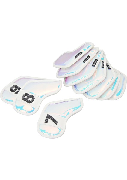 10 Adet Golf Sopası Ucu Kapakları Pu Kumaş Yüzey Şık Darbeye Dalı Çizilmeye Dalı Golf Demir Golf Kulüpleri Için Set Kapakları Beyaz Kenar (Yurt Dışından) indirimleri