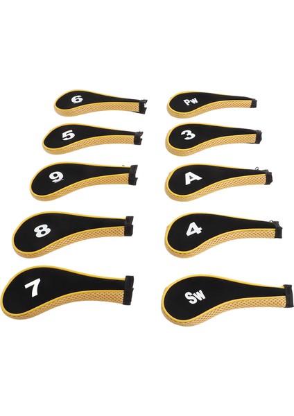 10 Adet Golf Demir Başlığı Kılıfı Seti Fermuarlı Golf Sopası Başlığı Kılıfları Çoğu Sopaya Uygun Koruyucu Golf Başlığı Kılıfları Sarı (Yurt Dışından) indirimleri