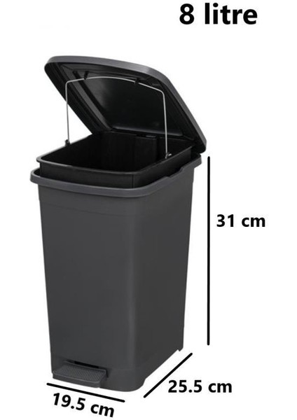 ELF-İ344 Slim Pedallı Plastik Çöp Kovası Iç Kovalı 8 Lt fiyatları