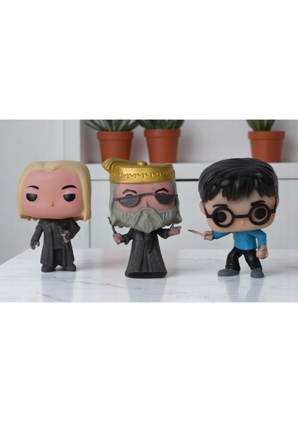 Harry Potter Pop Stil Lucius Malfoy Albus Dumbledore Harry Potter 3lü Karakter Figür Oyuncak 10 Cm.