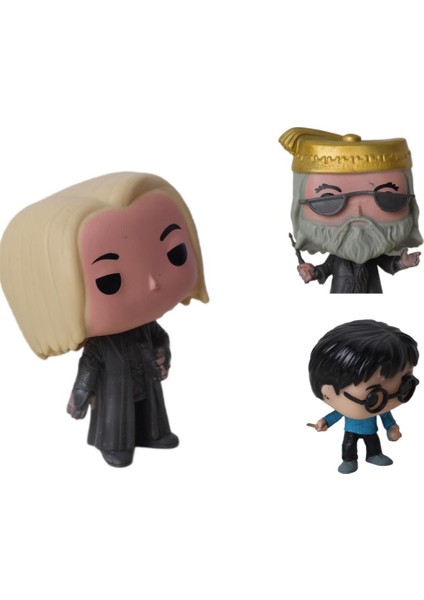 Harry Potter Pop Stil Lucius Malfoy Albus Dumbledore Harry Potter 3lü Karakter Figür Oyuncak 10 Cm. indirimleri