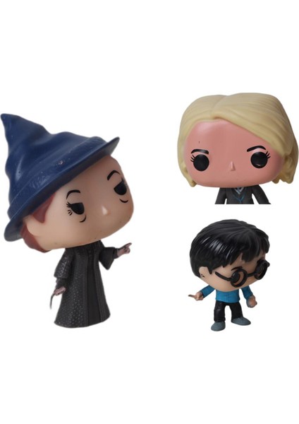 Harry Potter Pop Stil Luna Lovegood Minerva Mcgonagall Harry Potter 3lü Karakter Figür Oyuncak 10 cm indirimleri