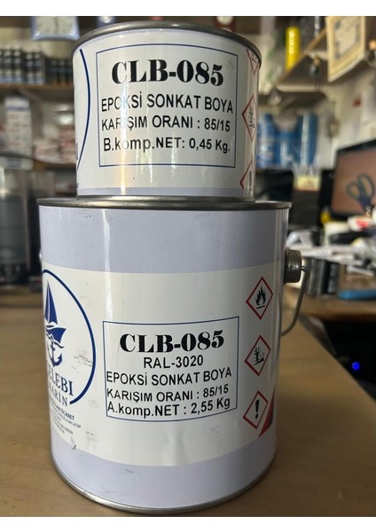 Çelebi Marin Epoksi Son Kat Boya RAL3020 Kırmızı 3 kg