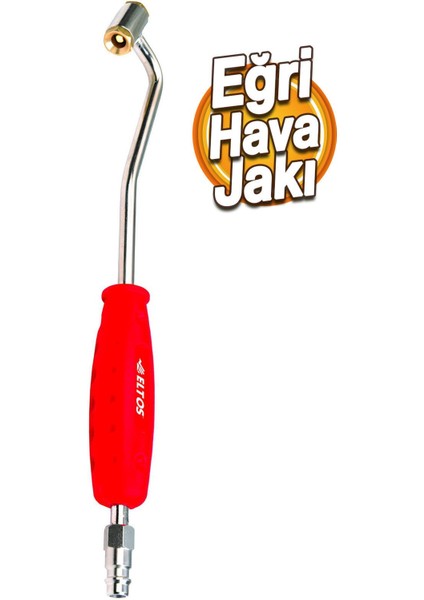 Kaplinli Kompresör Lastik Şişirme Eğri Hava Jakı Kırmızı Ehj 003