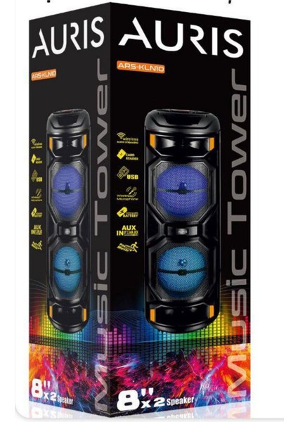Bluetooth Özellikli Hoparlör 16" Karaoke Mikrofon Özellikli Profesyonel Speaker (Kln-10)