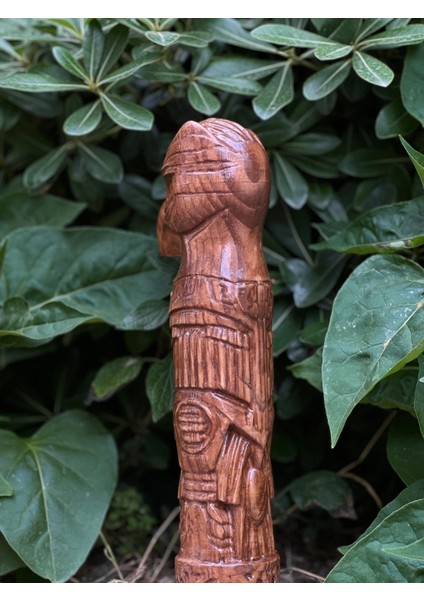 Şahin Totem – 30 cm El Oyma Ahşap Heykel Vernikli fırsatları