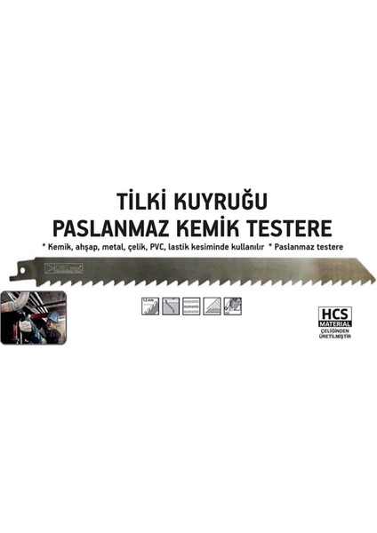 Tilki Kuyruğu Paslanmaz Kemik Testere Bıçağı S1211J 1 Adet