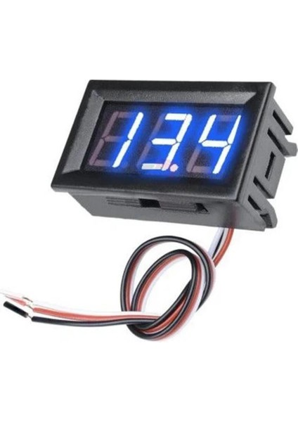 0.56 Inç 0-100V 3 Kablolu Dc Mavi Voltmetre