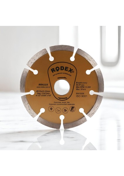 Elmas Disk 115 mm Beton, Mermer, Granit ve Taş Kesim Uyumlu Dayanıklı Kesme Taşı