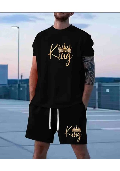 King Baskılı Özel Tasarım Oversize Alt Üst Takım