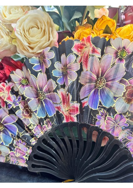 Plastik Desenli Yelpaze