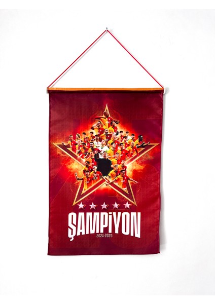 Saten Kumaş Poster (50X70 Cm) Şampiyon Galatasaray Temalı