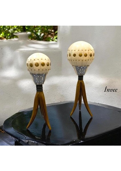 Krem Eskitme 30 ve 27 cm Gerçek Kemik Dekoratif 2'li Dekoratif Top Seti